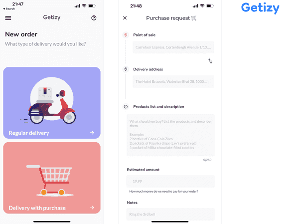 Getizy mobile app
